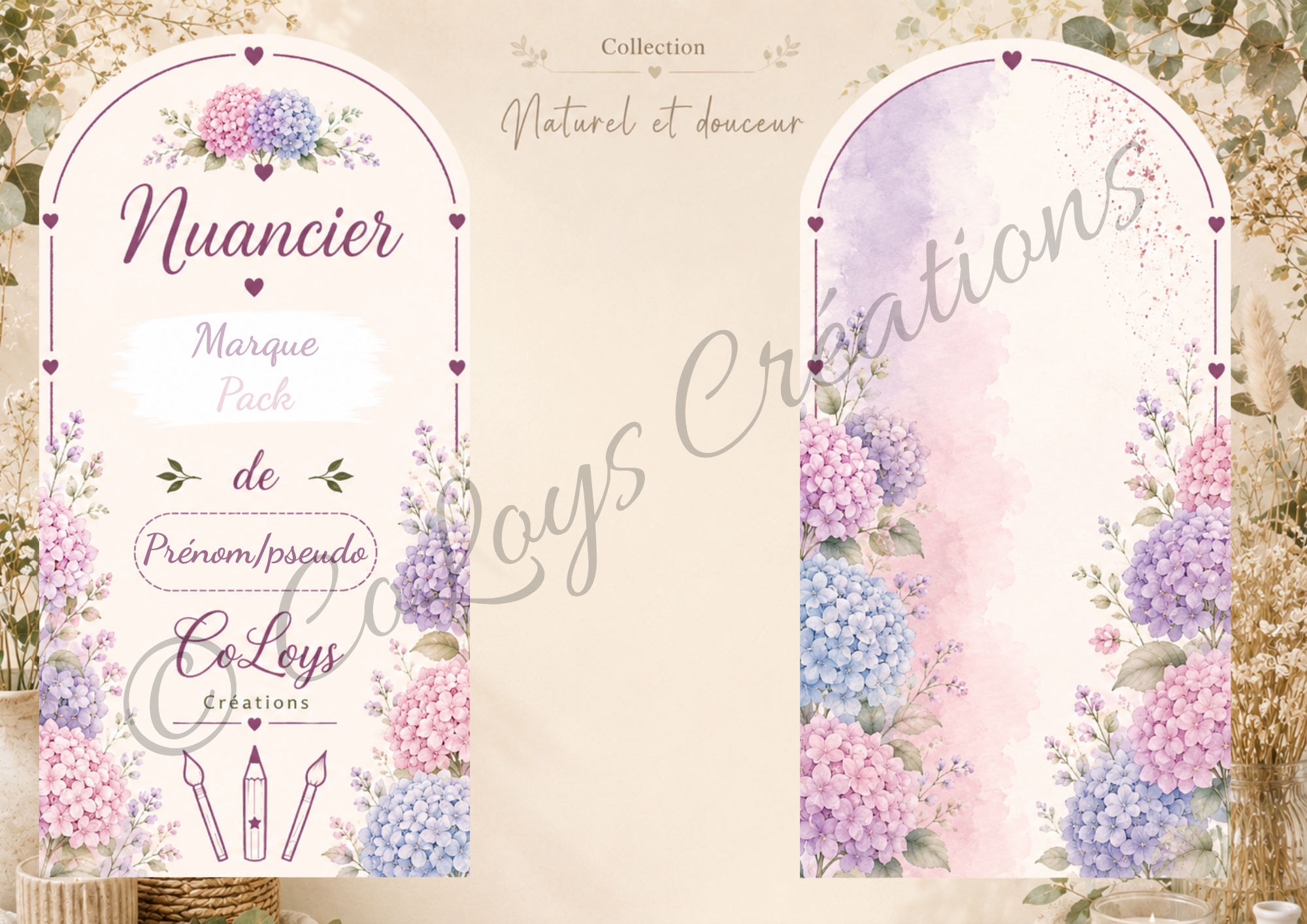 37 Hortensias pastel